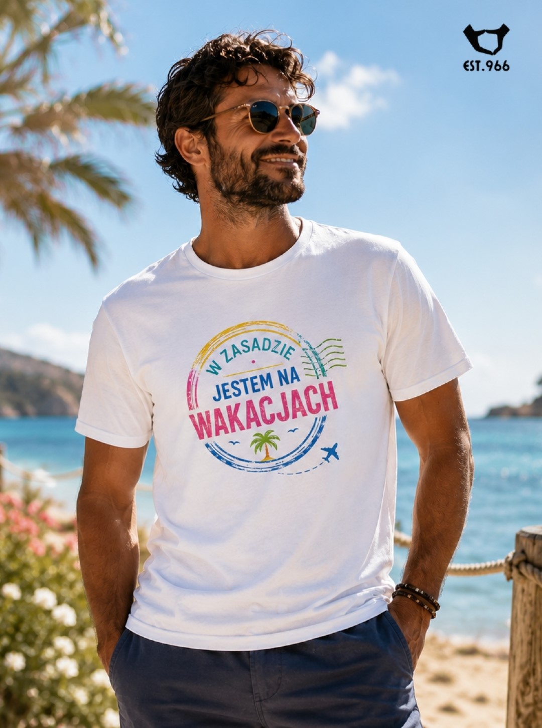 T-shirt damski | T-shirt męski | W ZASADZIE JESTEM NA WAKACJACH - obrazek 4